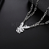 Fashionable Hip-hop 304 Stainless Steel Thorn Rabbit Pendant Necklaces for Women's Daily Wear QJ4694-4
