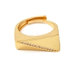 Brass Micro Pave Clear Cubic Zirconia Adjustable Rings for Women RJEW-A048-10G-2