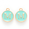 Golden Plated Alloy Enamel Charms ENAM-S118-05M-1
