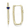Brass Enamel Huggie Hoop Earrings EJEW-N011-32-NF-3