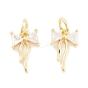 Brass Micro Pave Cubic Zirconia Pendants KK-P271-23G-1