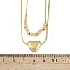 304 Stainless Steel Heart Pendant Double Layer Necklaces for Women LS-NJEW-K298-01G-3