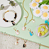 Alloy Enamel Cat Charm Locking Stitch Markers HJEW-PH01711-5