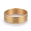 Ion Plating(IP) 7Pcs Fashion 304 Stainless Steel Plain Bangles BJEW-L664-022B-G01-9