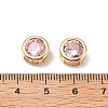 Brass Micro Pave Cubic Zirconia Beads KK-A259-12G-07-3