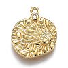Hammered Brass Micro Pave Clear Cubic Zirconia Pendants ZIRC-Z003-16G-1