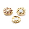 Brass Micro Pave Clear Cubic Zirconia Magnetic Clasps KK-C066-01G-2