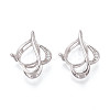 925 Sterling Silver Micro Pave Clear Cubic Zirconia Pendant Claw Cabochon Settings STER-N016-46P-1