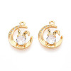 Brass Micro Pave Cubic Zirconia Pendants KK-N263-49G-1