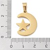 Ion Plating(IP) 304 Stainless Steel Enamel Rhinestone Pendants STAS-Q325-04C-G-3