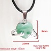 Natural Green Aventurine Heart with Metal Hands Pendant Necklaces FX8013-7-2