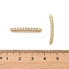 Brass Micro Pave Clear Cubic Zirconia Curved Rectangle Connector Charms KK-H515-14G-3