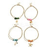 Dyed Natural Shell Chips Charms Anklet AJEW-G049-01G-1