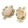 Natural Moonstone Faceted Oval Connector Charms G-G181-06G-09-2