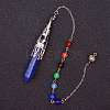 Natural Lapis Lazuli & Mixed Gemstone Bullet Pointed Dowsing Pendulums CHAK-PW0001-051J-1