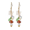 304 Stainless Steel Butterfly & Mushroom Dangle Earrings for Women EJEW-JE06235-02-1