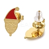 Ion Plating(IP) 304 Stainless Steel Enamel Stud Earrings EJEW-I316-03G-07-2