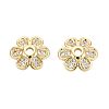 Brass Micro Pave Clear Cubic Zirconia Bead Caps KK-Q071-07G-02-1