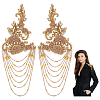 1 Pair PET Flower with Glass Beaded Tassel Epaulettes FIND-FG0005-05-1