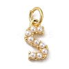 Rack Plating Brass with ABS Plastic Imitation Pearl Charms KK-B092-30S-G-1