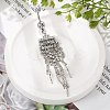 Alloy Crystal Rhinestone Dangle Curved Barbell Belly Rings AJEW-R007-04P-03-2