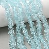 Imitation Aquamarine Glass Chip Beads Strands GLAA-C041-01-1