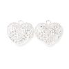 Hollow Tibetan Style Alloy Heart Pendants TIBEP-S095-S-RS-2