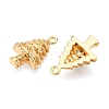 Christmas Theme Brass Pave Clear Cubic Zirconia Charms KK-T073-06G-2