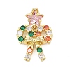Christmas Brass Micro Pave Cubic Zirconia Pendants LS-KK-H518-03B-G-1