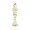Brass Enamel Fish Connector Charms KK-L255-15G-02-1