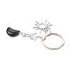 Synthetic Opalite & Natural Obsidian Pendant Keychains KEYC-JKC01212-5