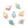 Electroplate Opaque Glass Connector Charms PALLOY-JF01537-1