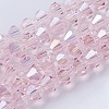 Transparent Electroplate Glass Beads Strands GLAA-F029-3mm-A26-1