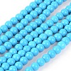 1 Strand Dyed Deep Sky Blue Round Synthetic Turquoise Beads Strands X-TURQ-G106-6mm-02F-1