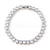Brass with Cubic Zirconia Link Bracelets BJEW-Q350-01P-1