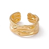 Ion Plating(IP) 304 Stainless Steel Twist Wave Open Cuff Ring for Women X-RJEW-C045-22G-2
