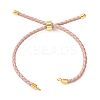 Adjustable Round Braided Microfiber Leather Cord Bracelet Making KK-CBAC260-01G-2