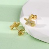 Brass Micro Pave Clear Cubic Zirconia Earrings LS-EJEW-D328-03G-02-2