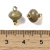 Natural Unakite Rondelle Charms with Rack Plating Brass Loops G-G110-05B-15-3