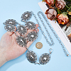 1pc Tibetan Style Alloy Flower Links Chains Belts for Women AJEW-HS0001-08-3