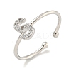 Rack Plating Brass Open Cuff Rings for Women RJEW-F162-02P-S-1