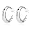 Crescent Moon Chunky Stud Earrings Half Hoop Earrings Open Oval Drop Earrings Teardrop Hoop Dangle Earrings Pull Through Hoop Earrings Statement Jewelry Gift for Women JE1089B-1
