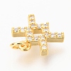 Brass Micro Pave Clear Cubic Zirconia Charms ZIRC-O036-30G-D-3