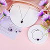 Cubic Zirconia Oval Pendant Necklace & Link Bracelet & Cuff Ring & Stud Earrings SJEW-SZC0001-01E-4