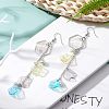 200Pcs 4 Colors Transparent Acrylic Pendants MACR-FH0001-03-2