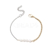 Natural Cultured Freshwater Pearl Beads Link Bracelets BJEW-JB12865-2