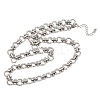 8MM 304 Stainless Steel Textured Ring Link Chain Necklaces NJEW-Z105-04P-01-4