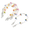 Glass & Stripe Resin Bead Decorative Purse Chains AJEW-BA00115-1