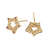 Cubic Zirconia Hollow Star Stud Earrings KK-O142-48G-2