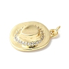 Brass Micro Pave Clear Cubic Zirconia Pendants X-ZIRC-I071-11G-2